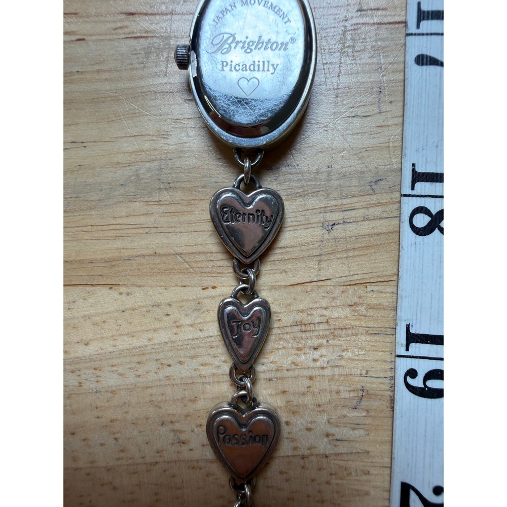 Brighton Silver Floral Heart Link Bracelet Watch Piccadilly Needs Batteries - Picture 9 of 15